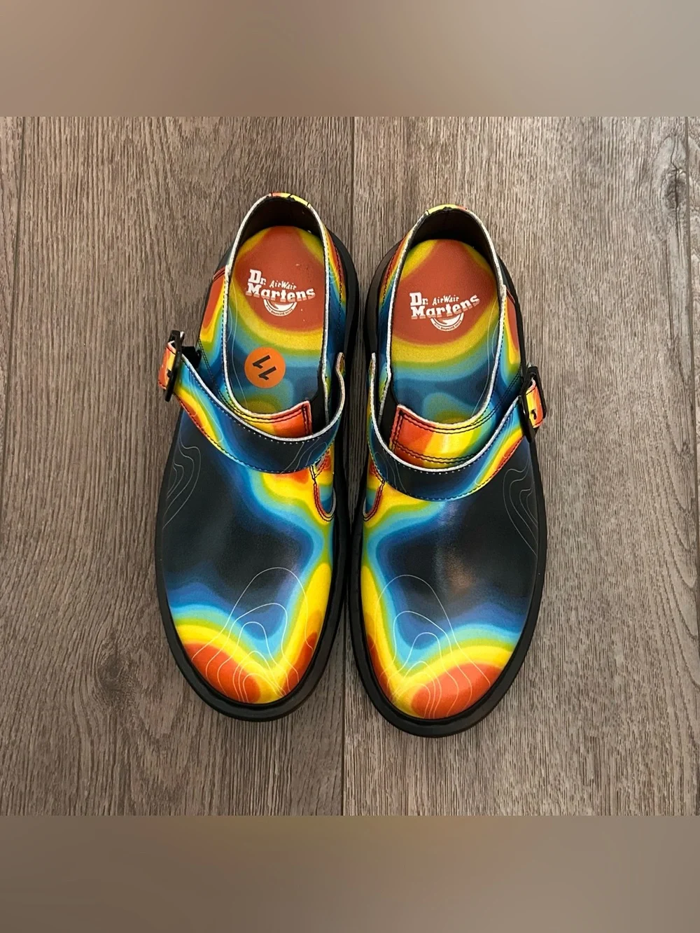 NWOT Dr Martens Isham Genix  Napa Leather Slingback Mules Shoe Size 11